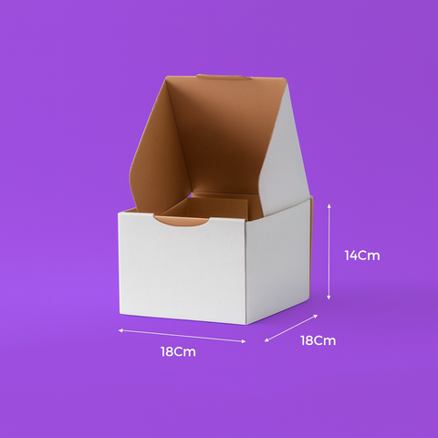 علب كرتونية مربعة للكيك بدون طباعة