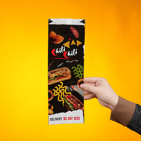 كيس ورقي للساندويش طباعة فل