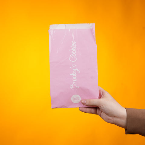 كيس ورقي للمخبوزات طباعة فل + ارضية