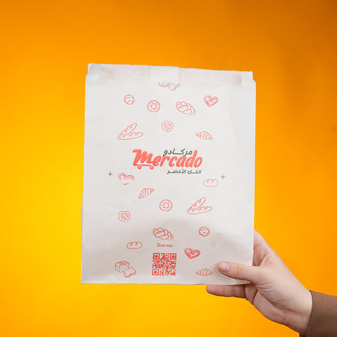 كيس ورقي للمخبوزات طباعة فل + ارضية