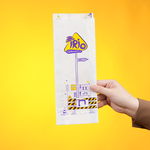 كيس ورقي للساندويش طباعة فل