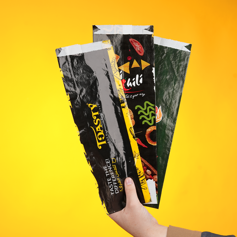 كيس ورقي للساندويش طباعة فل